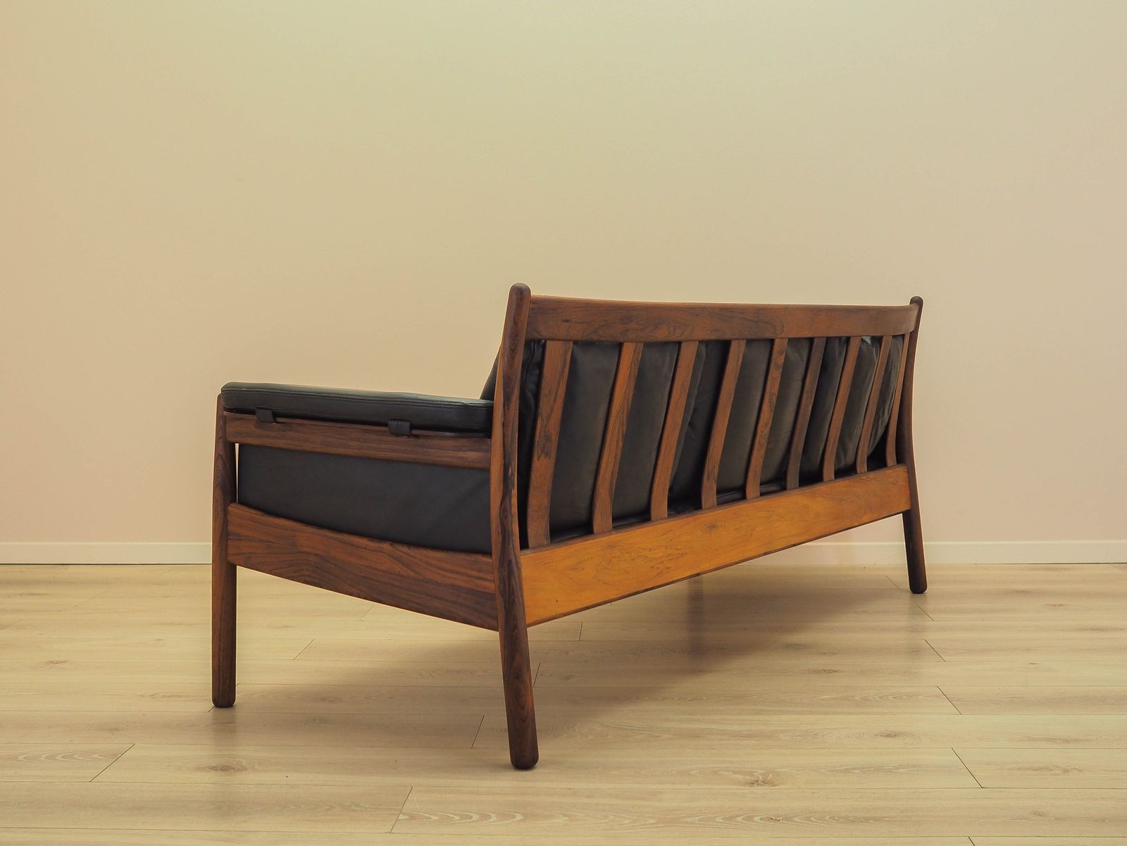 Three Seater Sofa By Gunnar Myrstrand For Källemo, Wood And Leather, 1960s photo 3019.0