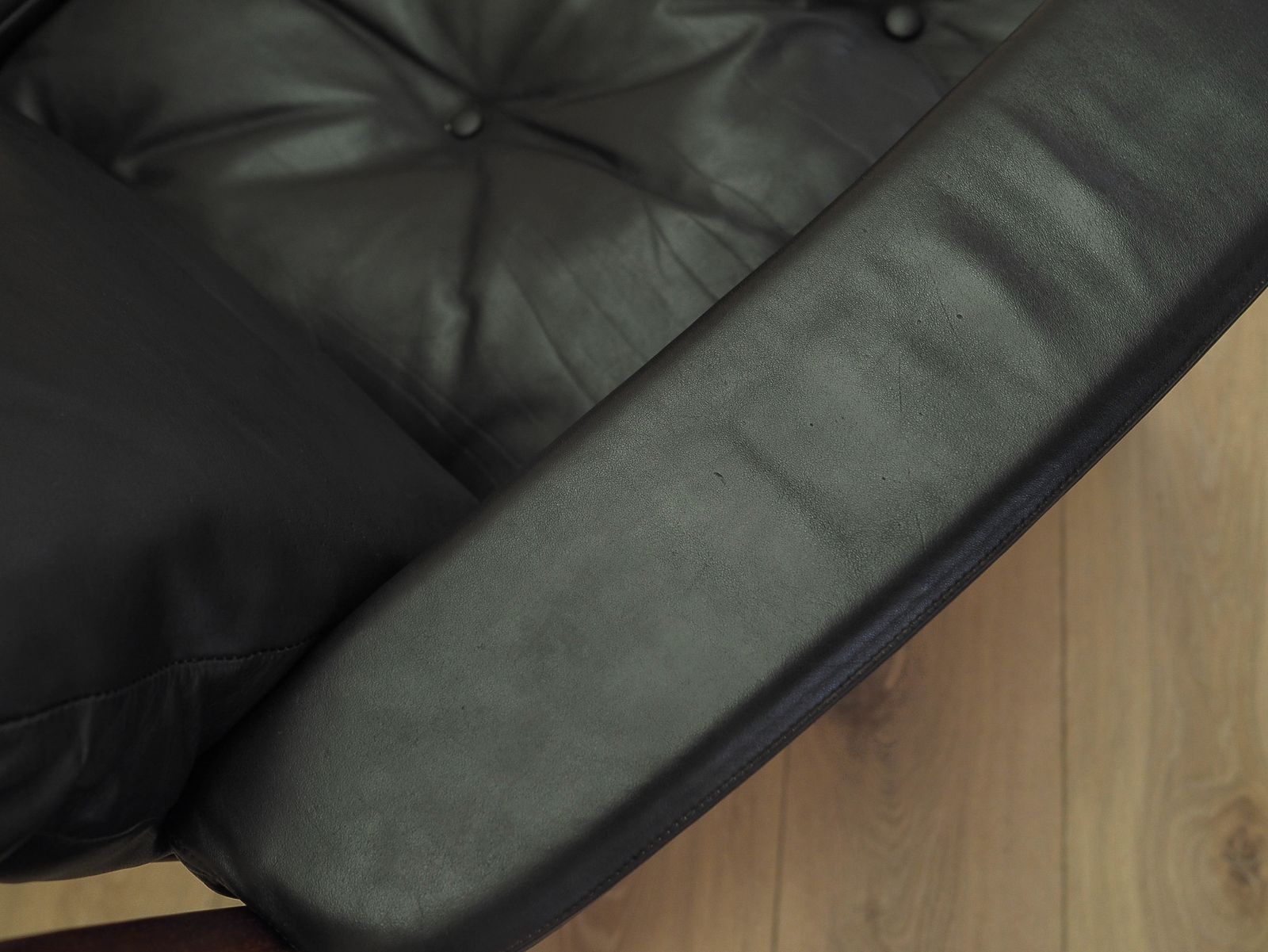 photo buy Three Seater Sofa By Gunnar Myrstrand For Källemo, Wood And Leather, 1960s
