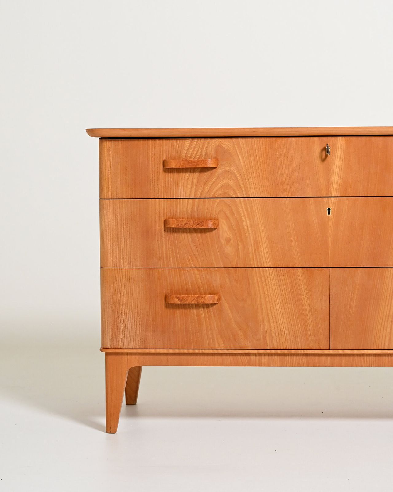 Scandinavian Chest Of Drawers In Elm Wood, 1950s photo Furniture