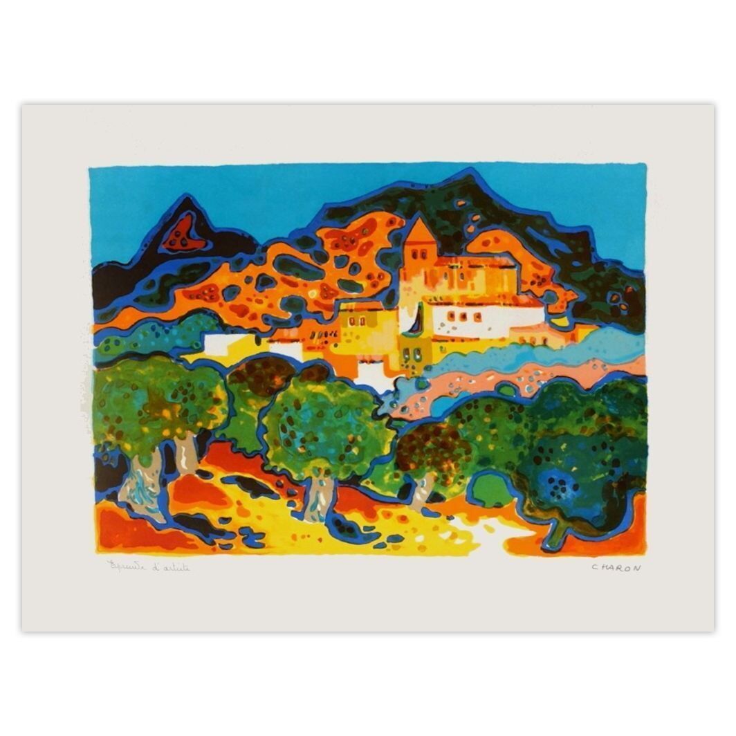 Guy Charon Gesigneerde Lithografie Baléares 1975