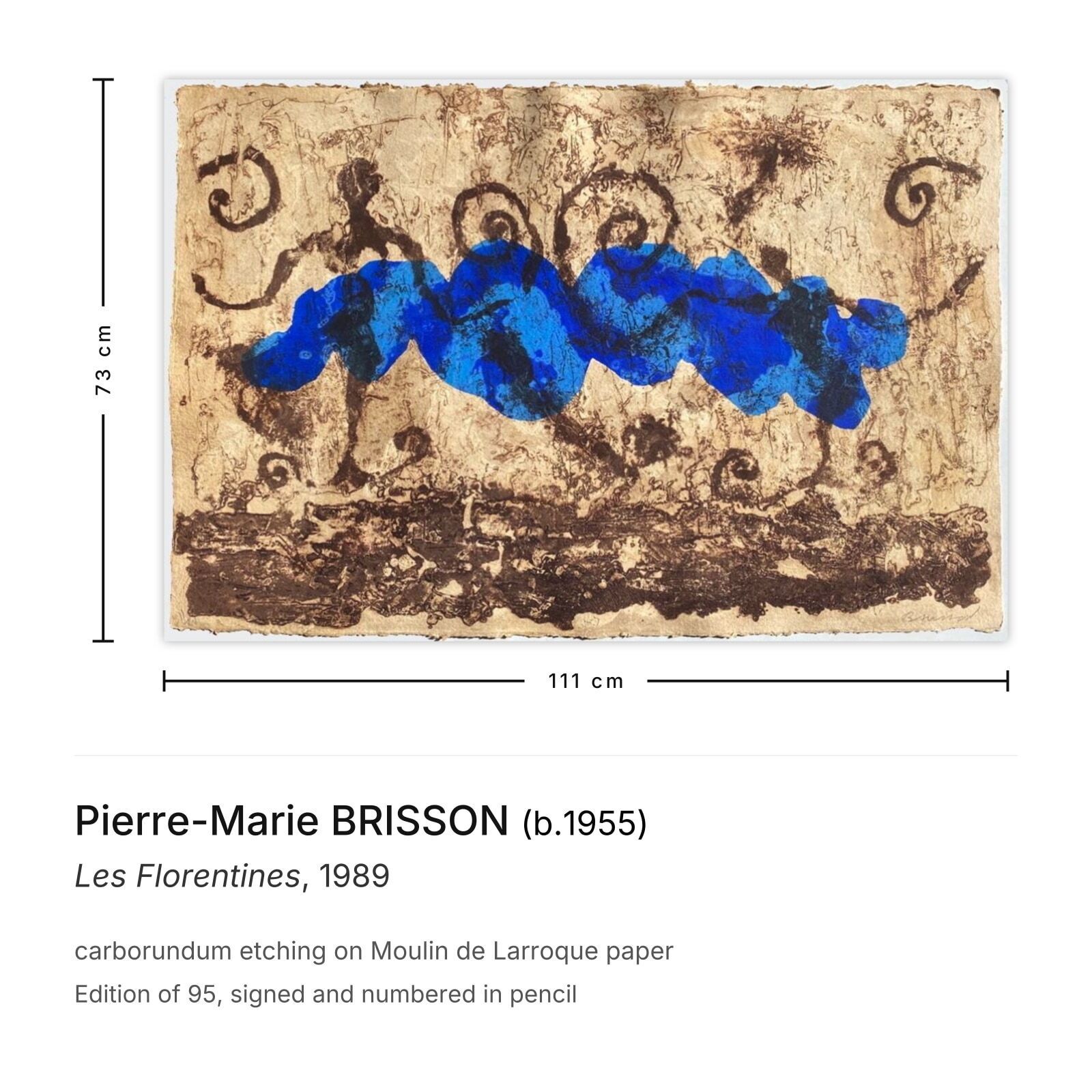 Pierre Marie Brisson Signed Carborundum Etching Les Florentines 1989 photo furniture
