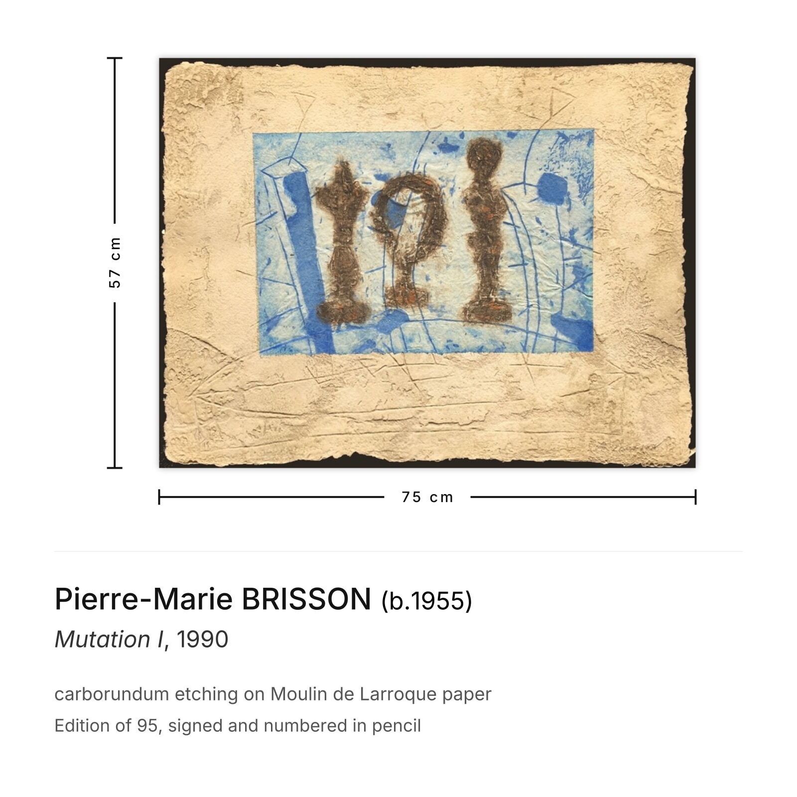 Pierre Marie Brisson Signed Carborundum Etching Mutation I 1990 photo furniture