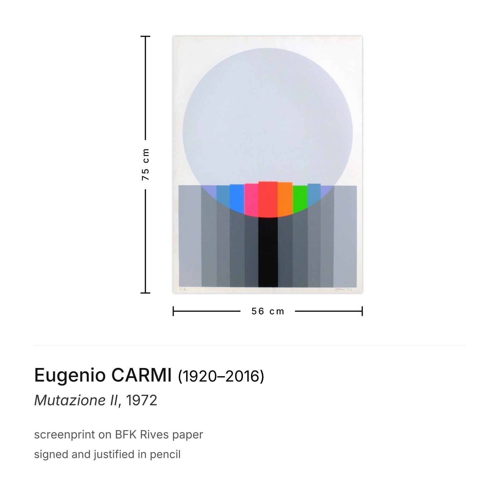 Eugenio Carmi Signed Screenprint Mutazione II 1972 photo furniture