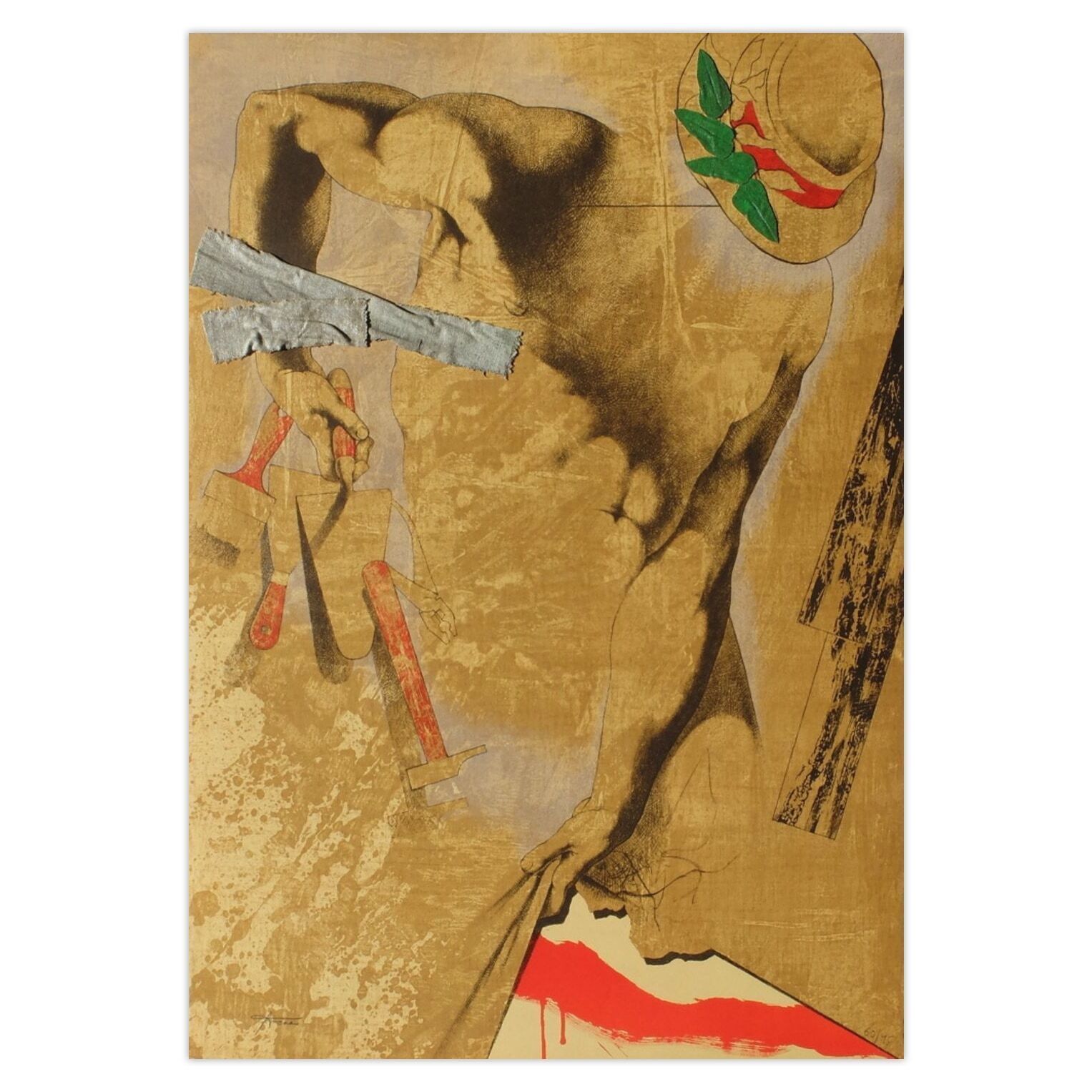 Sergio Ferro Gesigneerde Lithografie Le Forgeron De La Liberté 1991