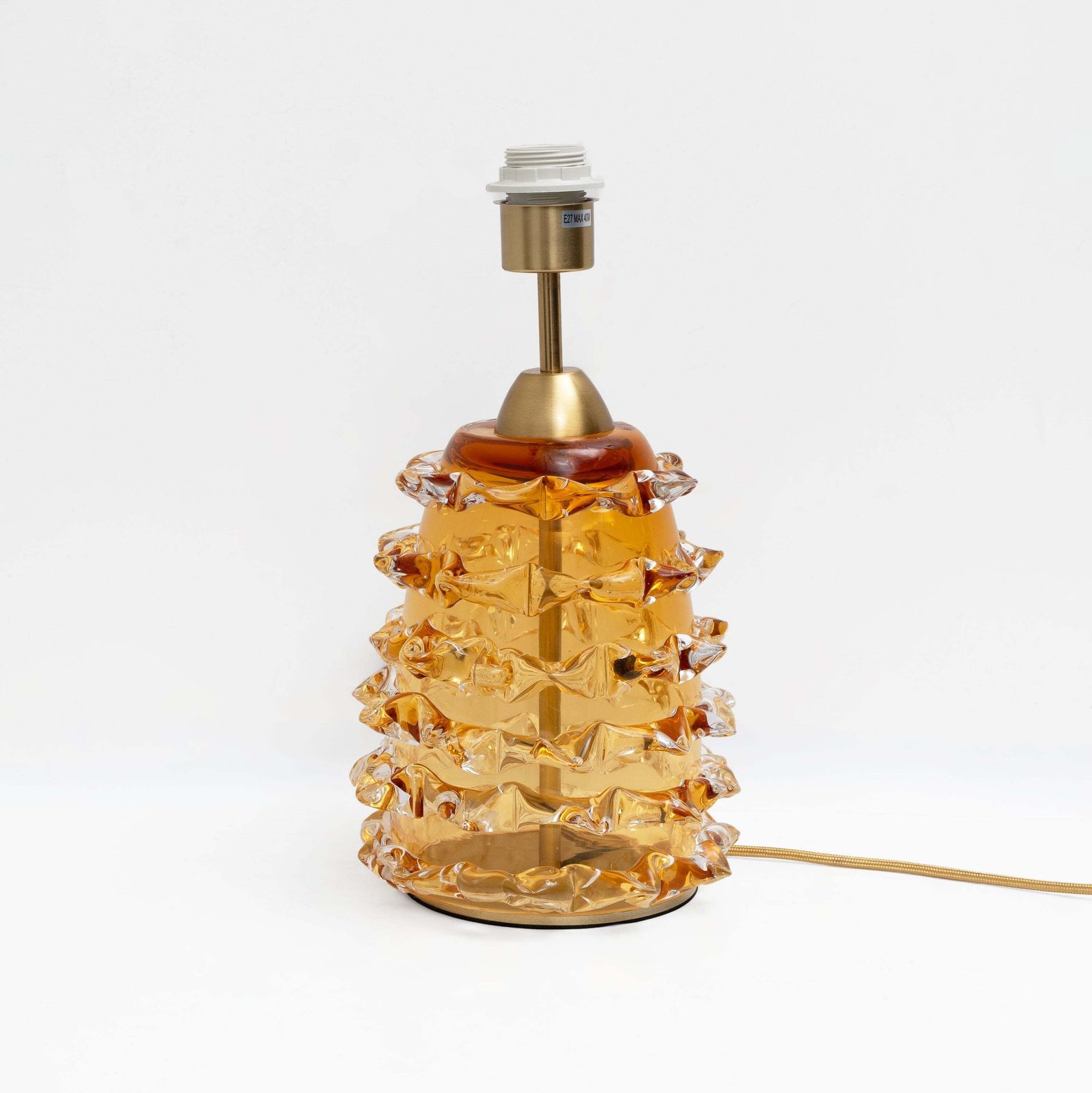 Pair Of Amber Rostrato Murano Glass Table Lamps photo furniture