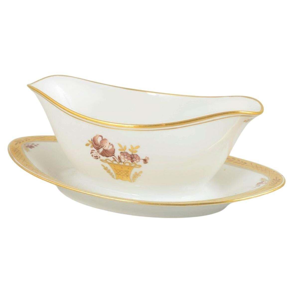 Royal Copenhagen Golden Basket, saucière en porcelaine, 1964