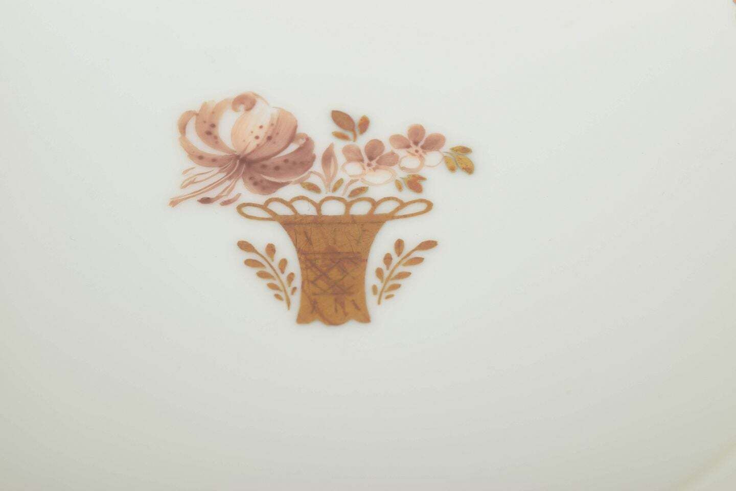 Royal Copenhagen Golden Basket. Pair Of Porcelain Compotes, 1970/80s. photo for sale