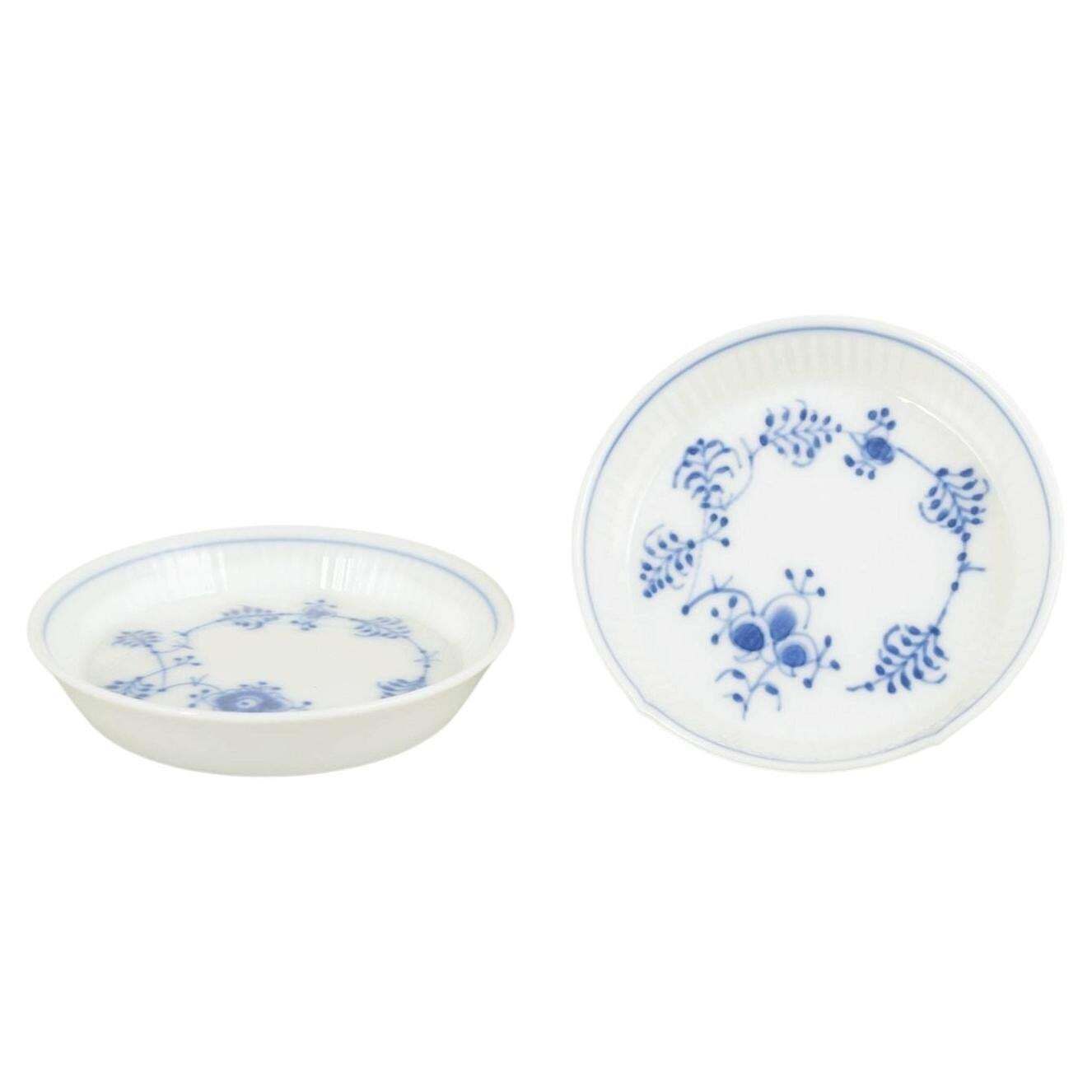 Royal Copenhagen. Blue Fluted Plain. Set van twee flessenonderzetters, jaren 1980