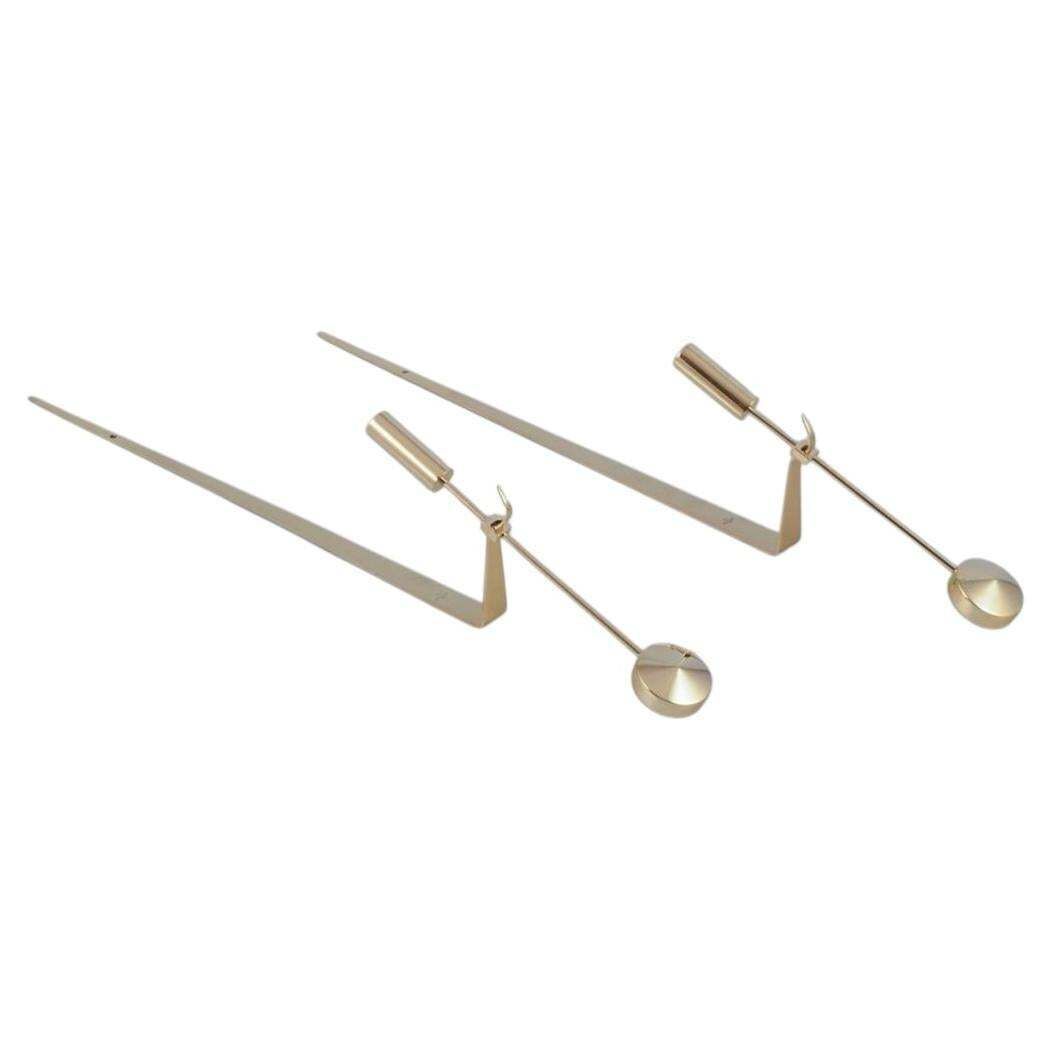 Pierre Forssell For Skultuna. A Pair Of Wall Mounted Candle Holders In Brass.