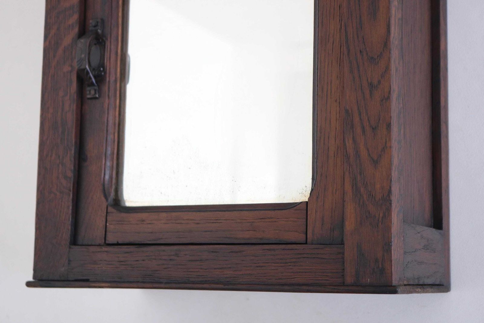 photo buy Antique Oak Mirror Wall Cabinet | Bathroom Storage | Hanging Or Freestanding