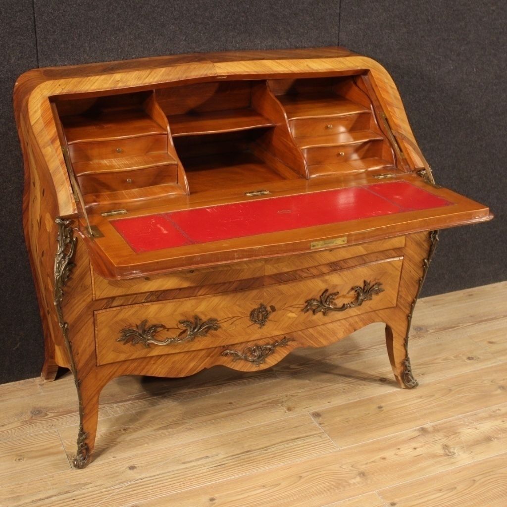 Bureau français en bois marqueté, XXe siècle photo furniture
