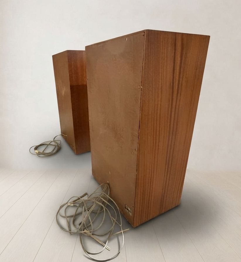 Pair Of Tesla Ars 825 Hi Fi Speakers, Vintage Wooden Cabinets, Czechoslovakia, 66 × 41 × 25 Cm photo Home Decor