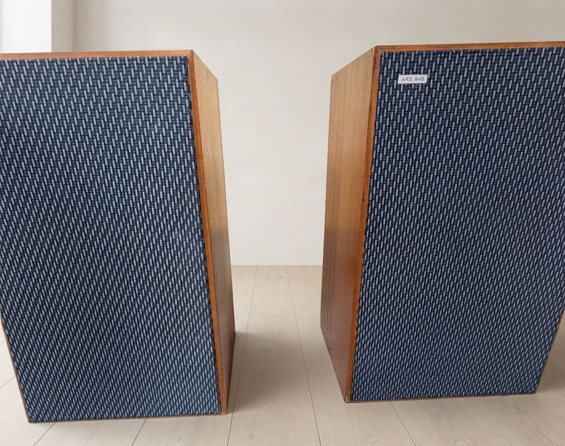 Paar Tesla ARS 825 Hi-Fi Speakers, Vintage Houten Kasten, Tsjecho-Slowakije, 66 × 41 × 25 cm photo vintage