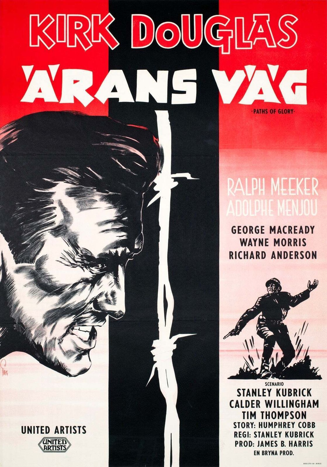 Paths Of Glory 1957 Zweedse filmaffiche, Gösta Åberg