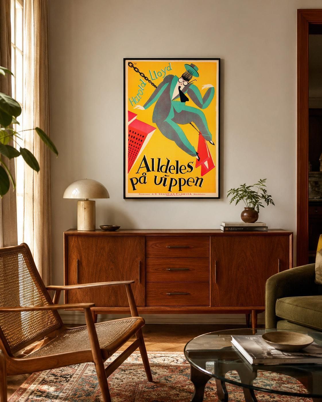 Safety Last 1924 Swedish Film Poster, Curt Peters photo furniture