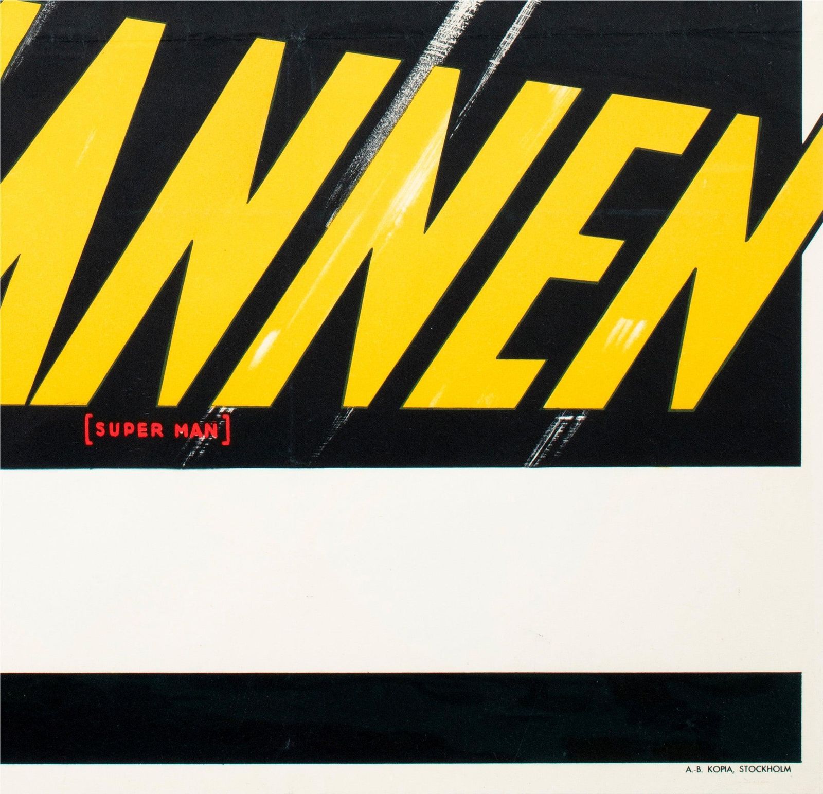 Affiche de cinéma suédoise Superman, années 1940, Gösta Åberg photo vintage
