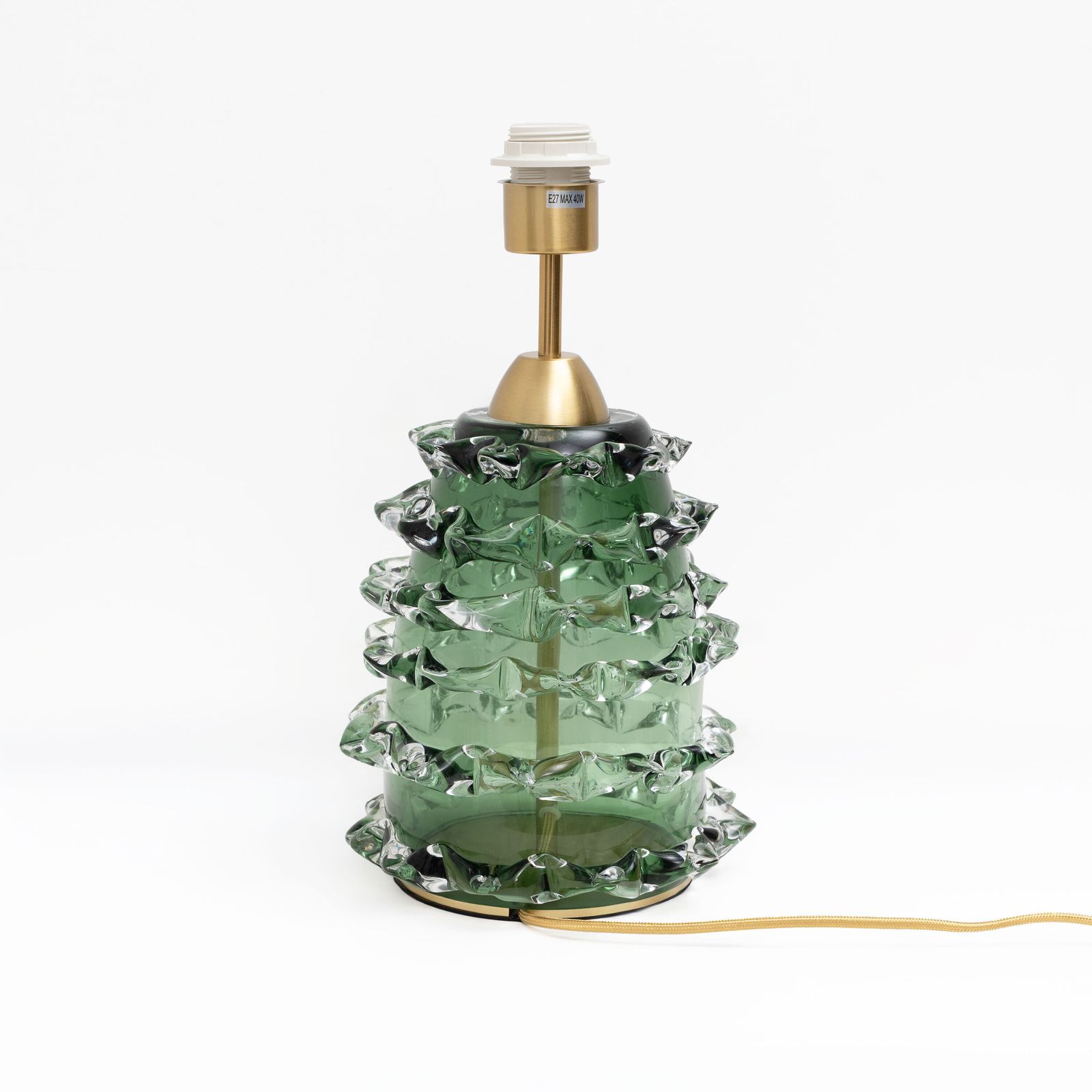 Paar Groene Rostrato Murano Glazen Tafellampen photo for sale