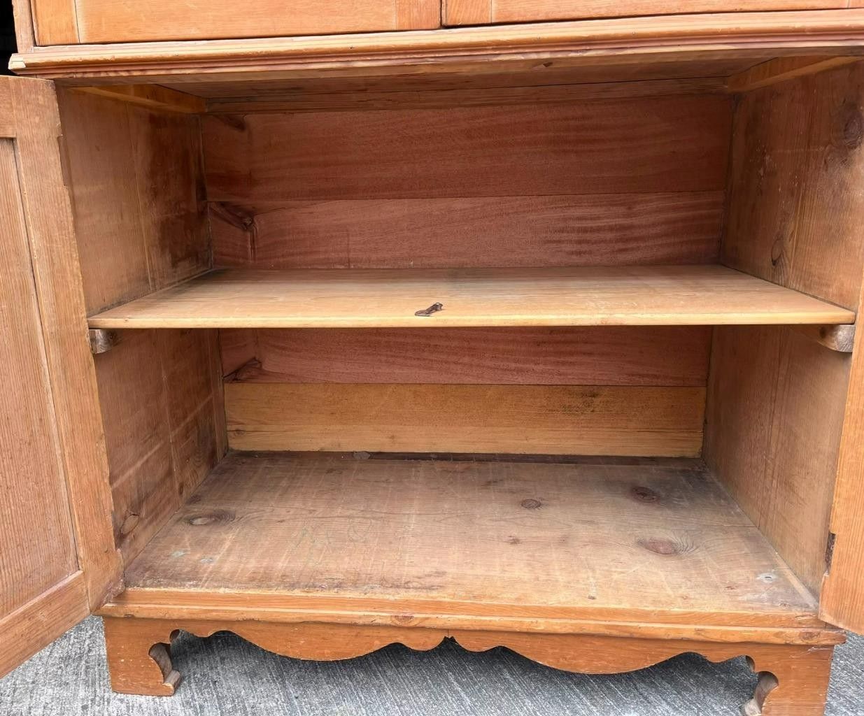 Antique 19th C Pine Large 4 Door Kitchen Housekeepers Larder Pantry Cupboard photo buy