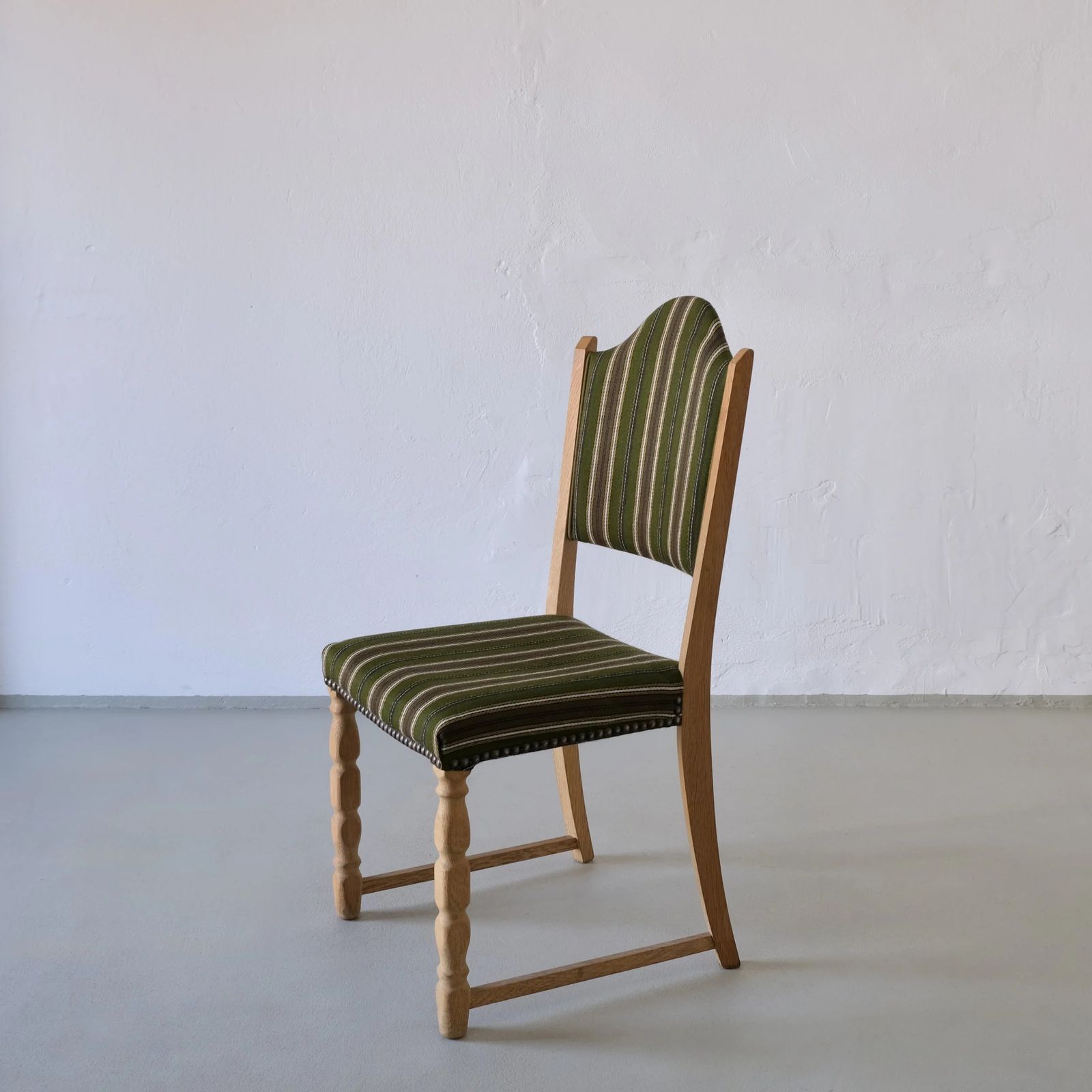 Henning Kjaernulf Carved Oak Dining Chairs | Set Of 6| Denmark | 1950s photo vintage