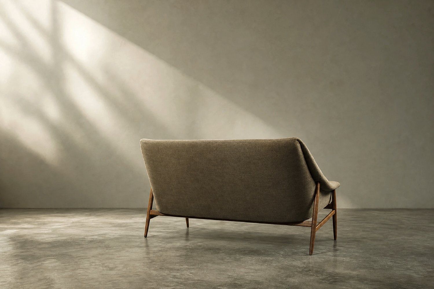 Canapé scandinave mid-century modern 2 places Grace en tissu brun, IKEA, 1961 photo vinterior