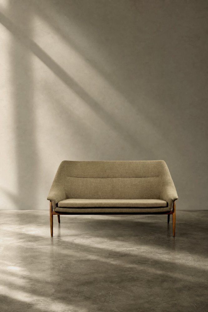 photo buy Canapé scandinave mid-century modern 2 places Grace en tissu brun, IKEA, 1961