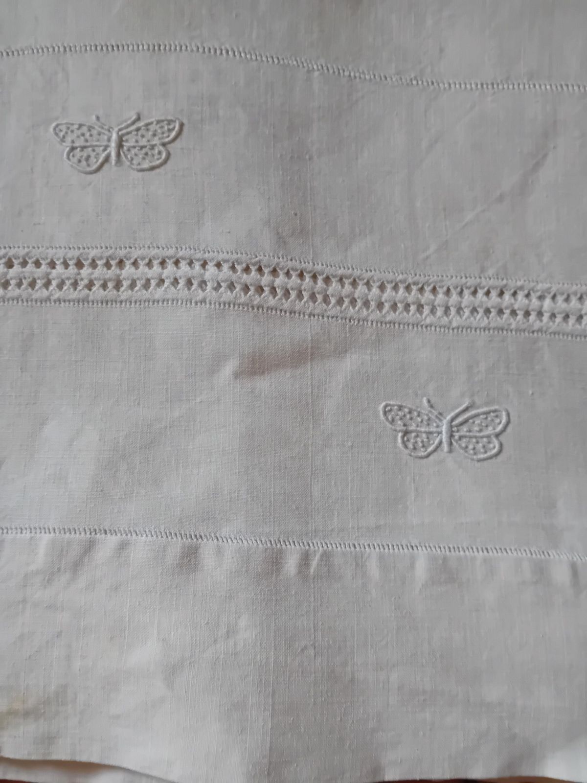 Linen Bed Sheet Monogram G R White Cotton Antique Metis Made In France photo buy