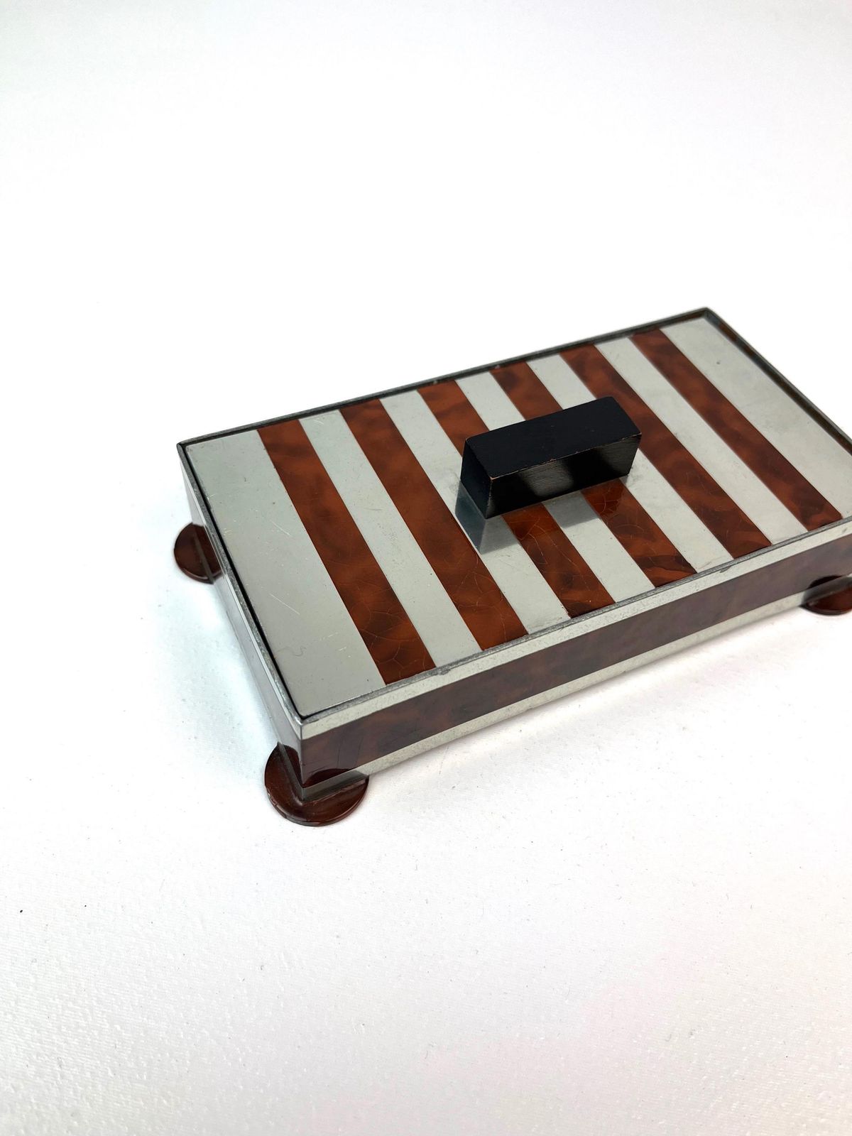 Zeldzame Bauhaus art deco sieradendoos met email, Duitsland 1925 photo for sale