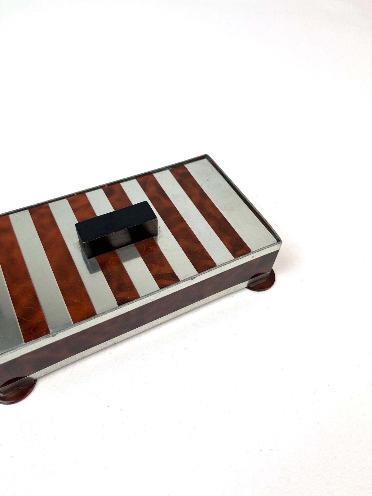 Zeldzame Bauhaus art deco sieradendoos met email, Duitsland 1925 photo Woonaccessoires