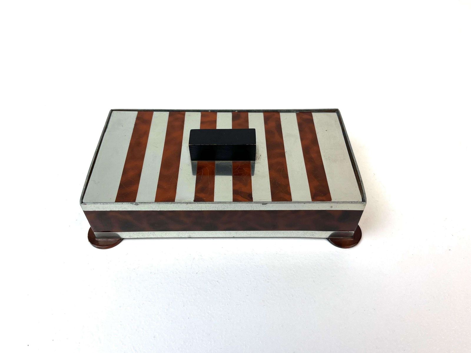 Very Rare Stunning Avant Garde Enamel Bauhaus Art Deco Jewelry Box Germany 1925 photo 430.0