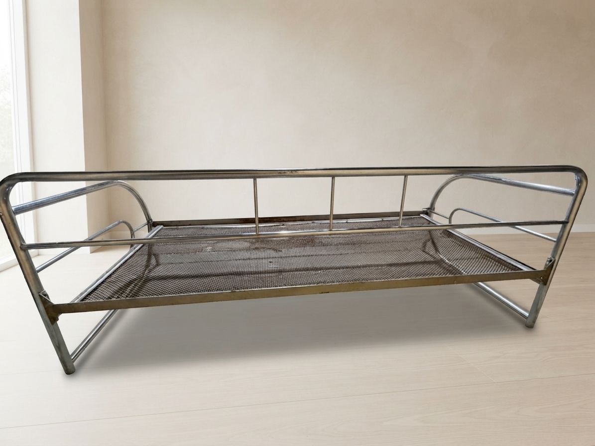 Vintage Chrome Tubular Steel Daybed Frame, Mid 20th Century, Czechoslovakia, 194 × 80 × 72 Cm photo buy