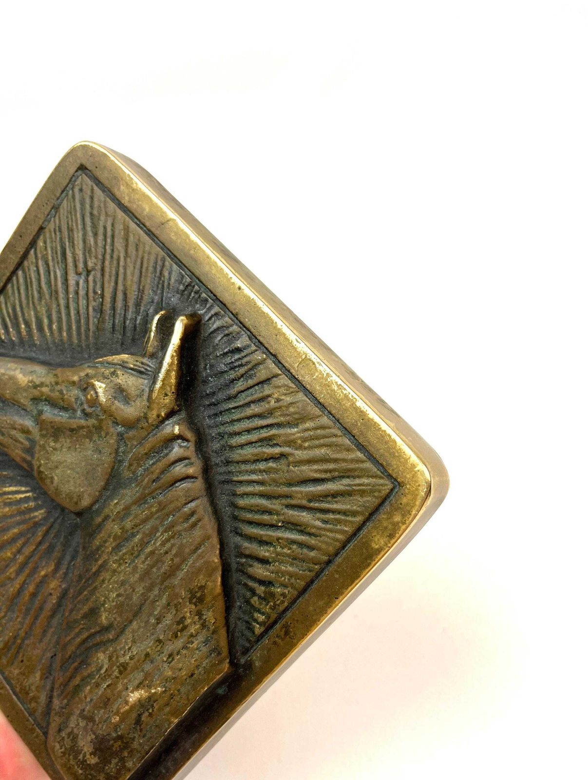 Poignée de porte mid-century en bronze massif coulé, tête de cheval, Allemagne, 1960 photo buy