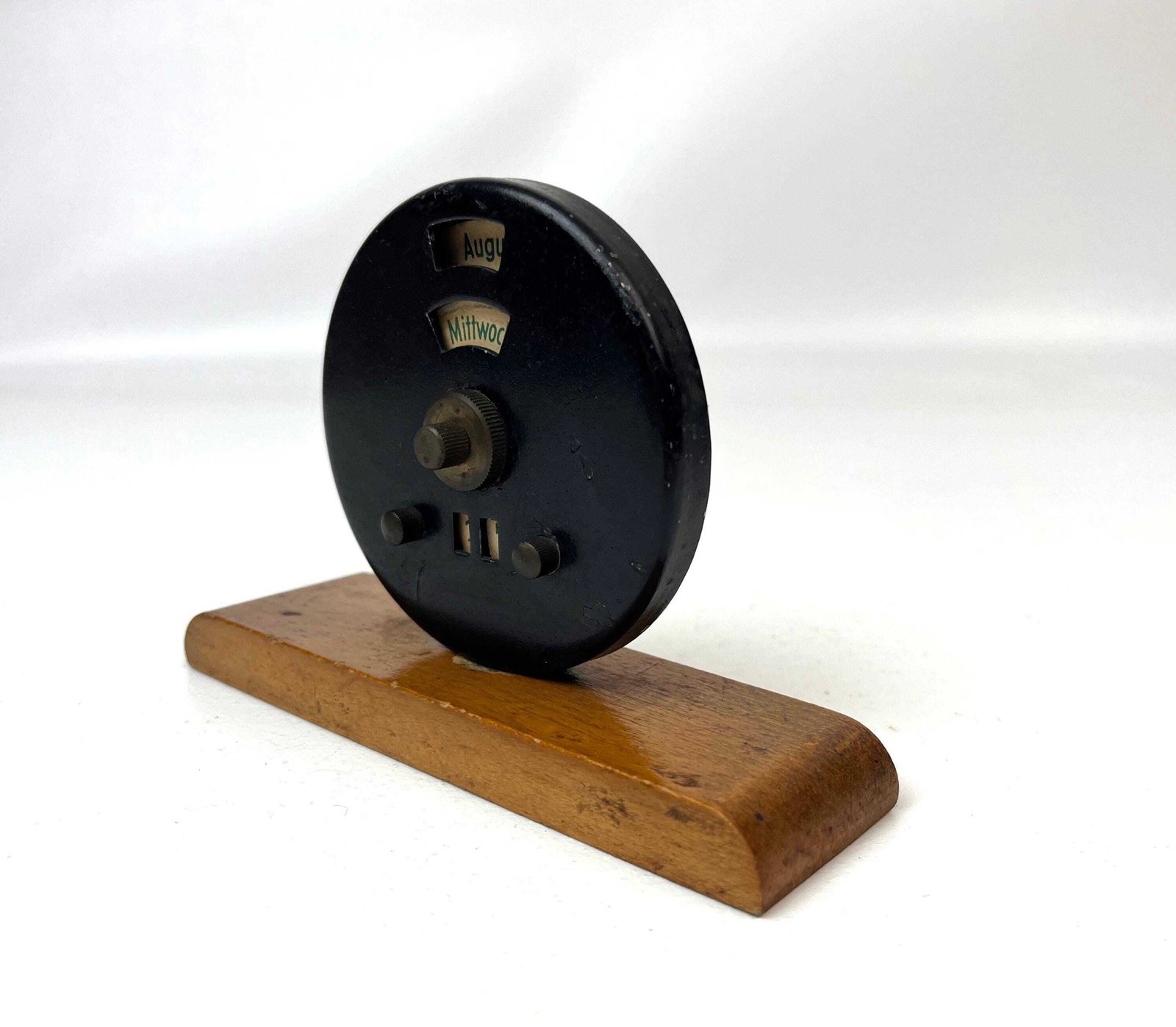 Zeldzame Machine Age antieke Bauhaus art deco eeuwigdurende bureaukalender, Duitsland 1920 photo for sale