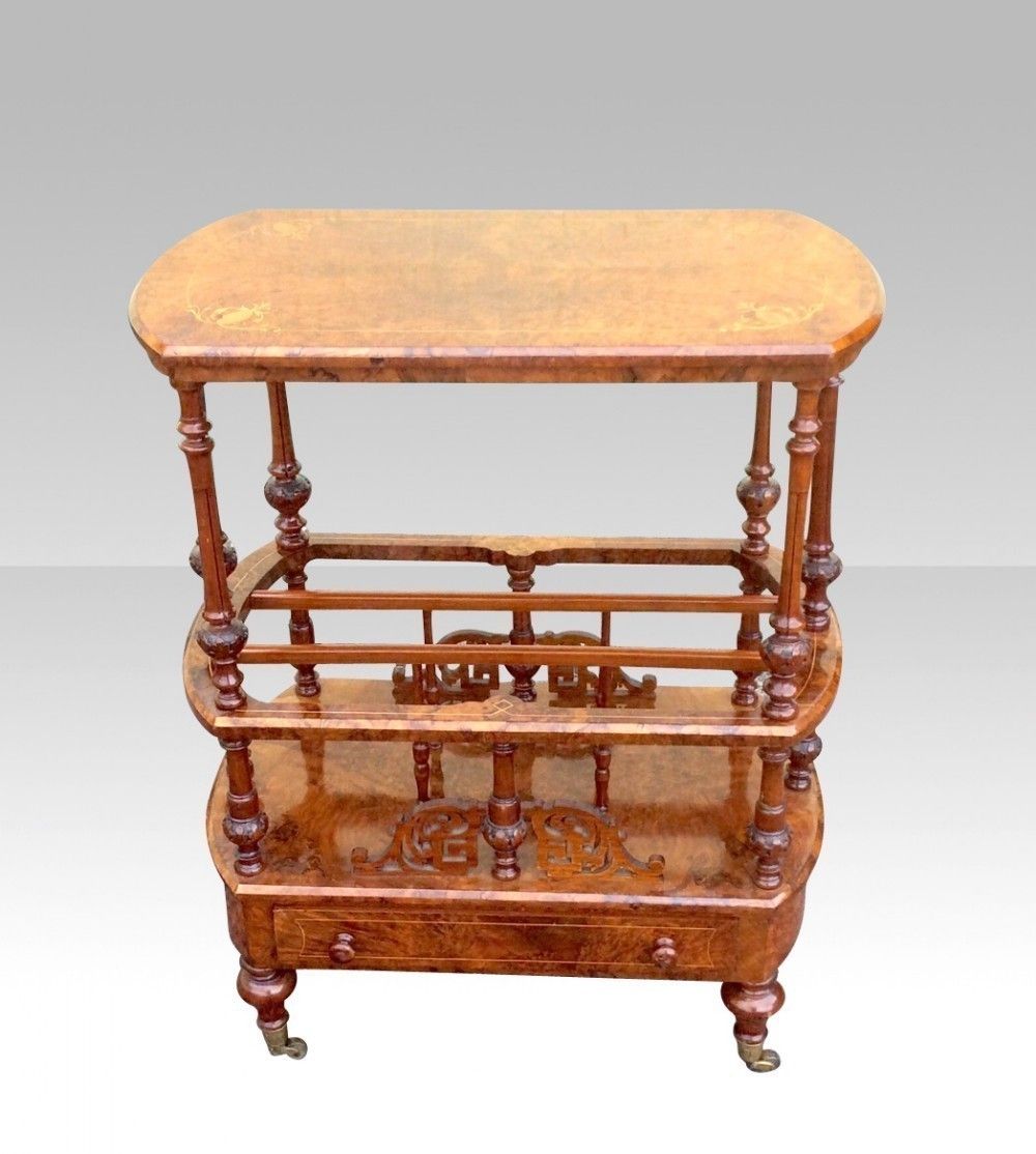 Beautiful Victorian Inlaid Burr Walnut Antique Canterbury. photo buy