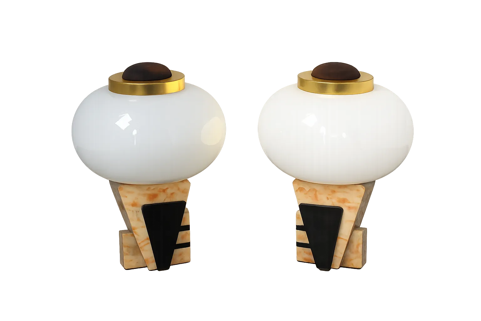 A Pair Of Art Deco Style Table Lamps, 1950s