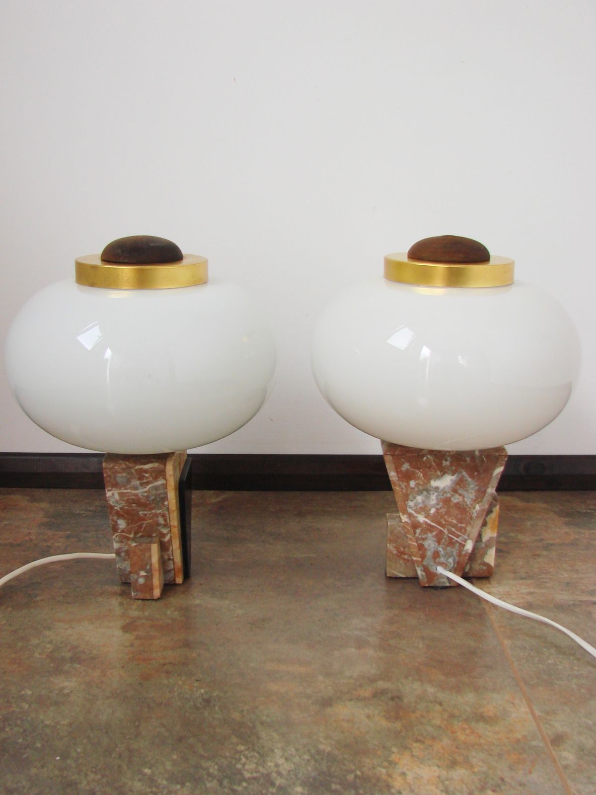 A Pair Of Art Deco Style Table Lamps, 1950s photo vintage