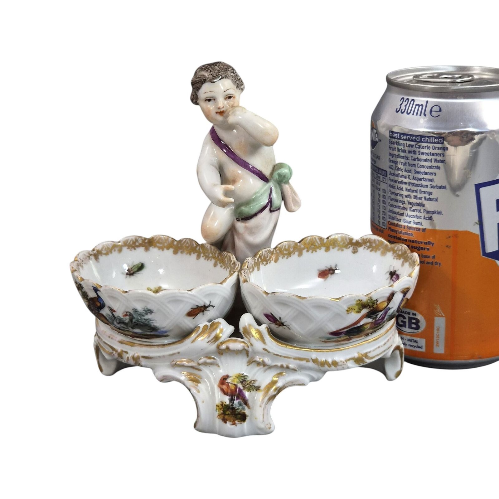 photo vinterior German Kpm Berlin Rococo Revival Figural Double Salt Cellar, C.1870 1890