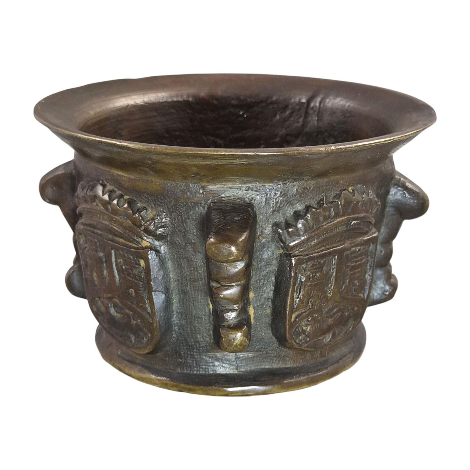 photo for sale Spanish Cast Bronze Apothecary Mortar With House Of Enríquez Heraldry, C.1650 1720