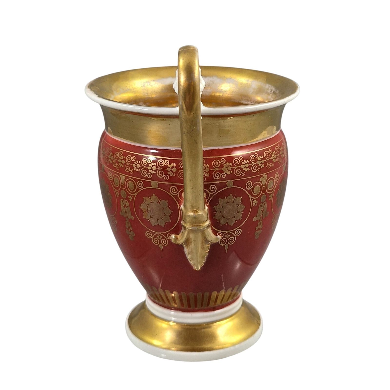 Franse Empire Old Paris (Vieux Paris) Porseleinen Kop en Schotel met Leeuwenmasker Handvat, ca. 1820 photo buy