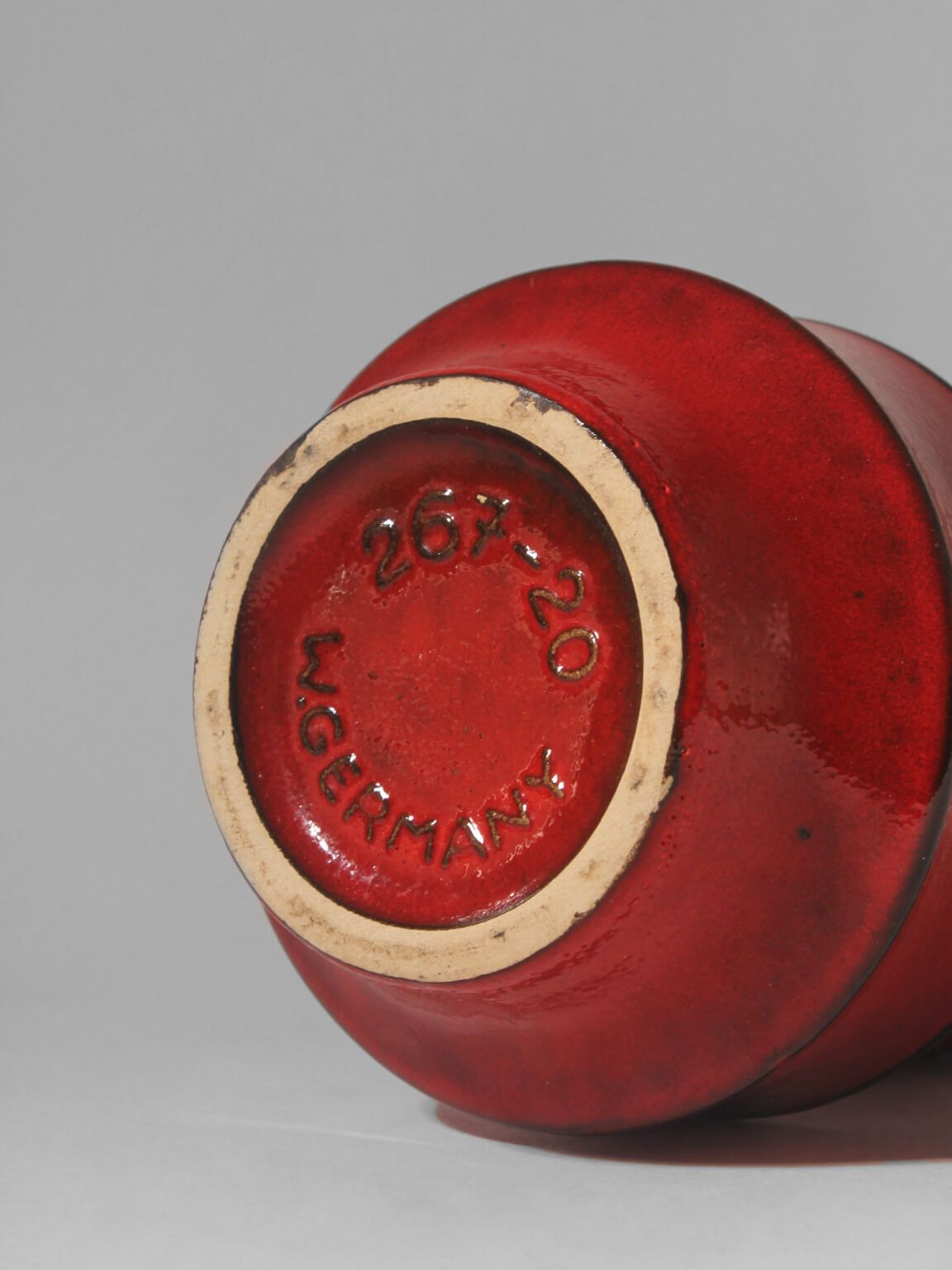 Modern German Red Ceramic Vase, 1960s photo Home Decor