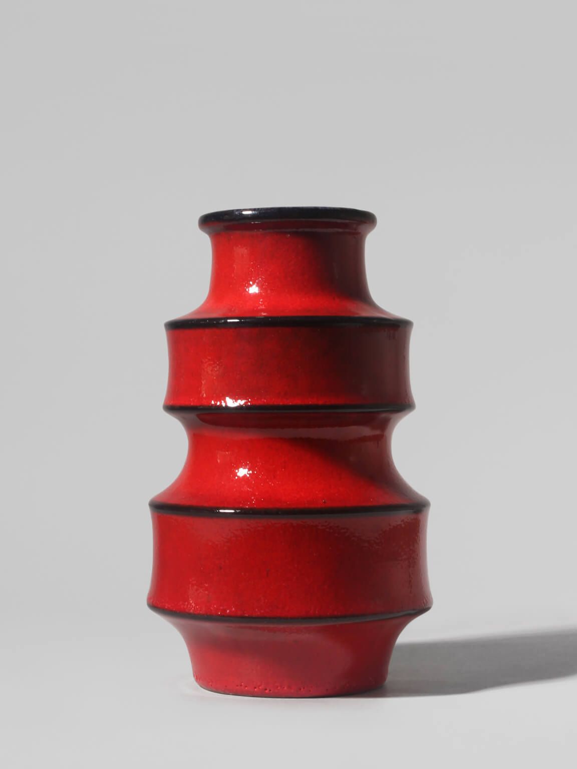 Modern German Red Ceramic Vase, 1960s