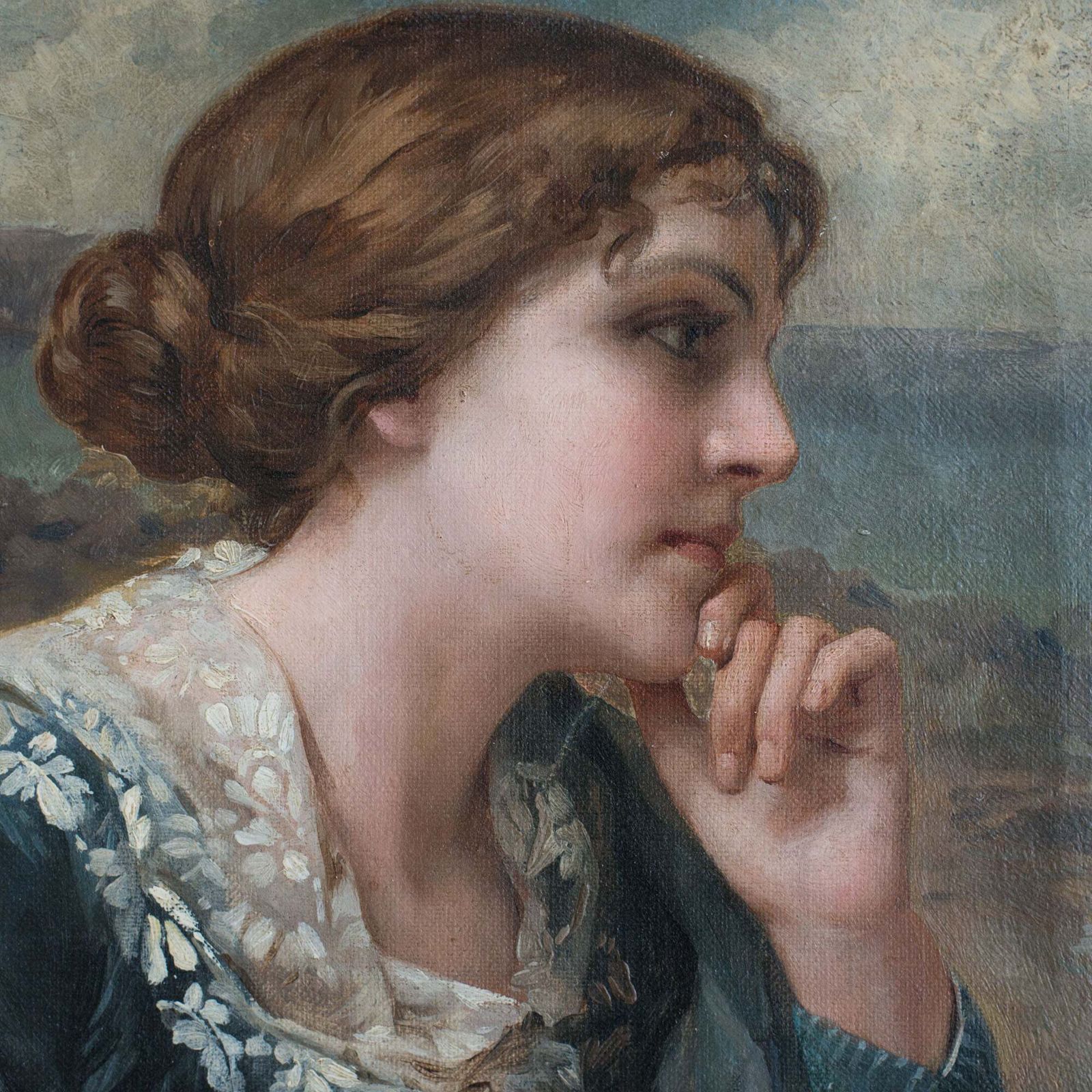 Portret Van Een Jonge Vrouw Die Leest - Olieverf Op Doek Door Antonio García Mencía (1849-1920) photo 9080.0