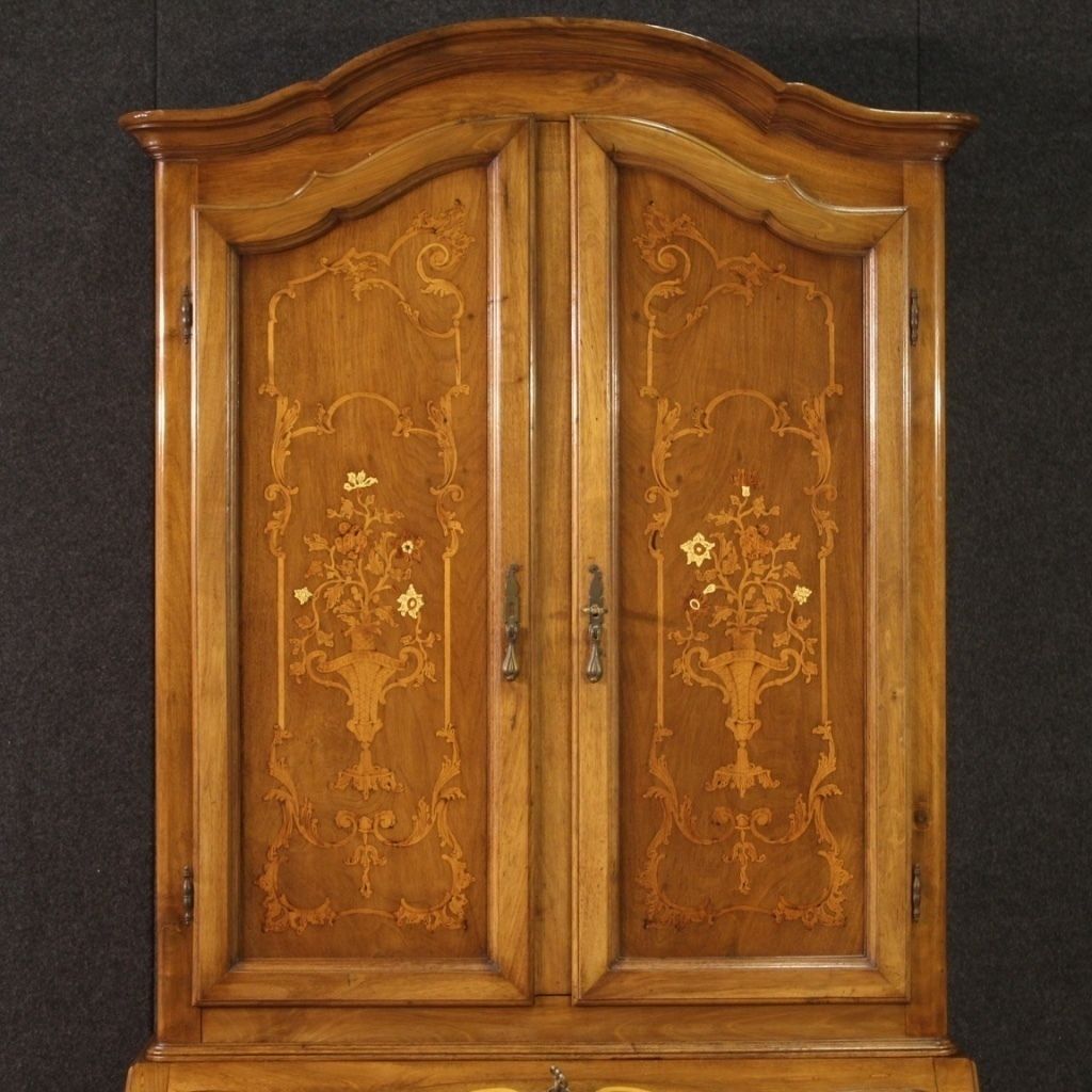 Furniture Italian Trumeau In Inlaid Wood From The 20th Century photo