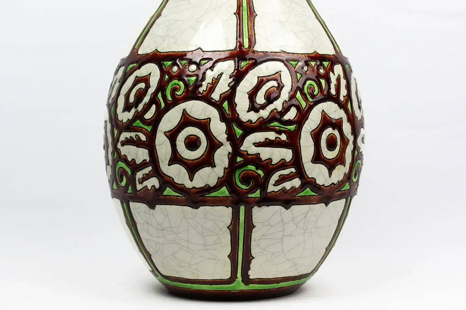 Calabash Vase By Charles Catteau For Boch Frères Keramis – Crackled Earthenware D.983 Decoration photo furniture
