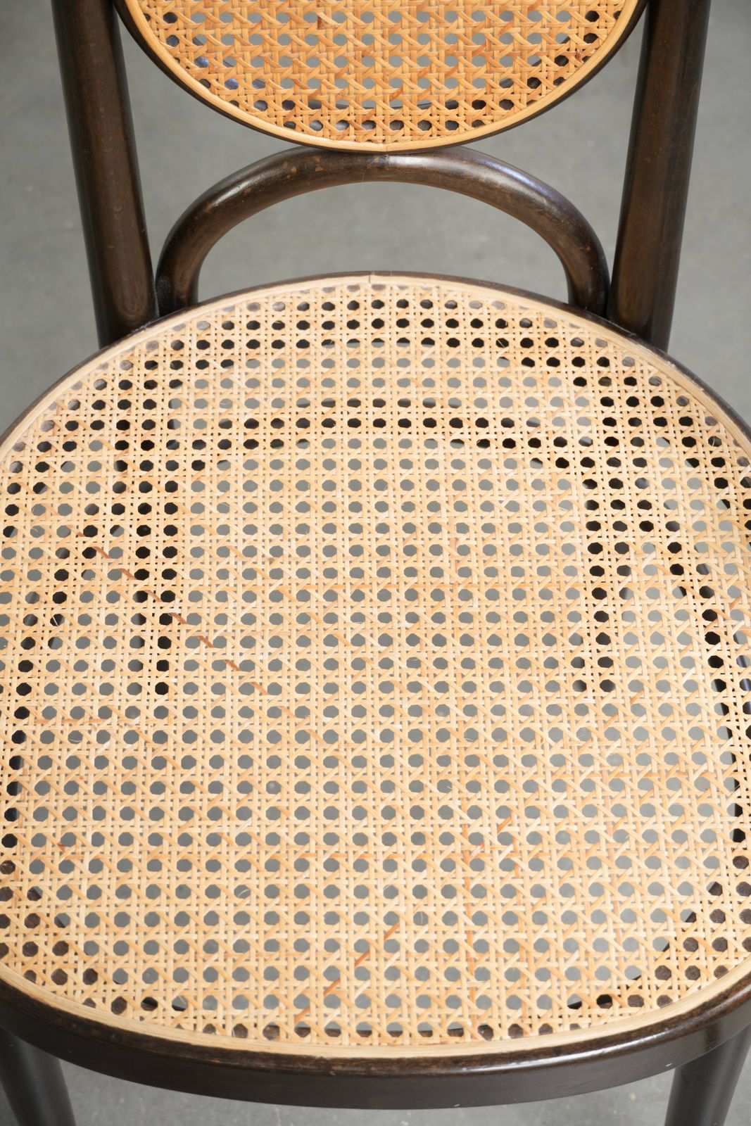 Set Of 6 Original Vintage Thonet Long John Chairs With A High Back, Webbing Seat And Backrest, And Gracefully Curved Wood. photo buy