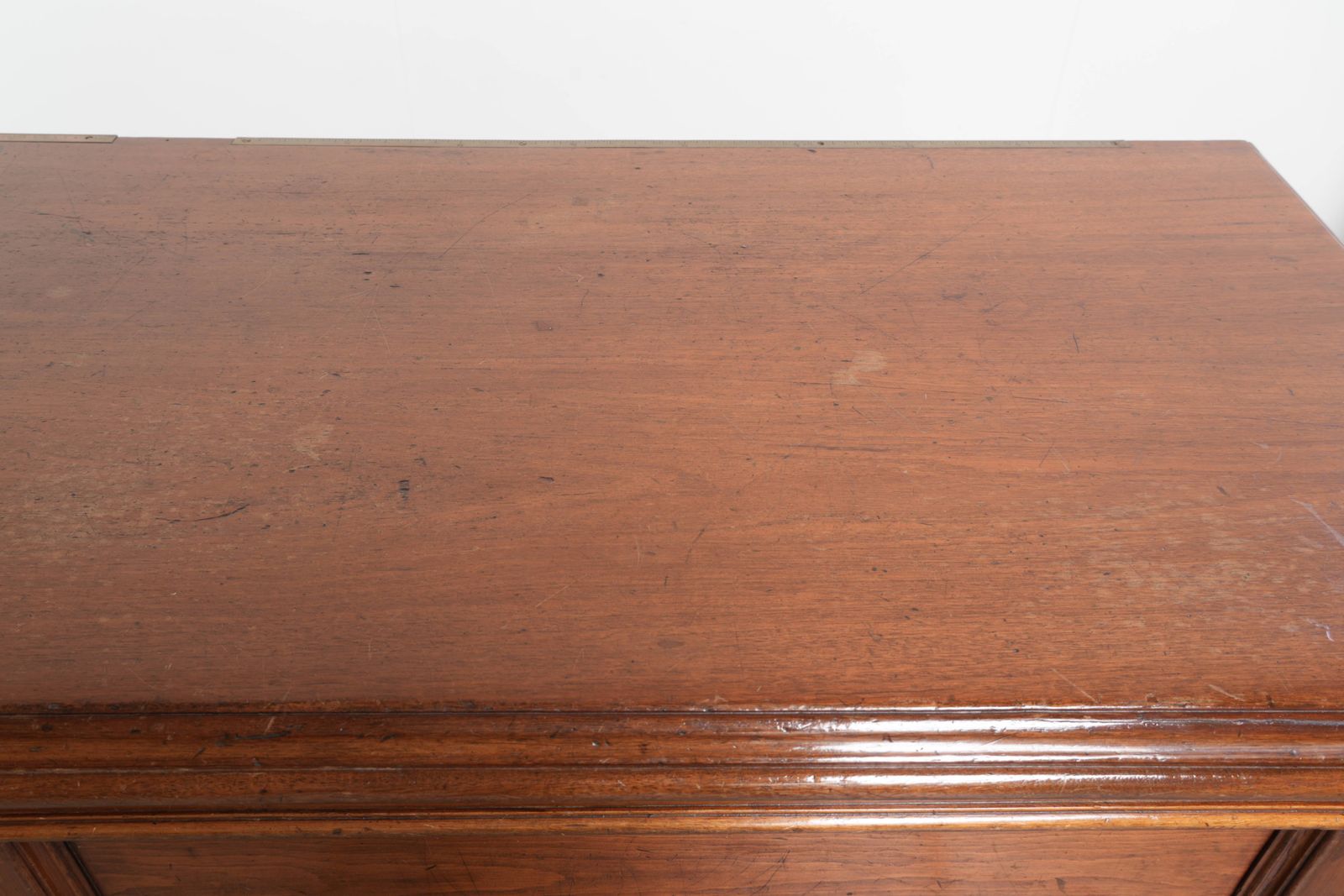 Large Antique English Shop Counter/Fabric Counter From The 19th Century With A Luxurious Appearance And Brass Rulers In The Top. photo buy