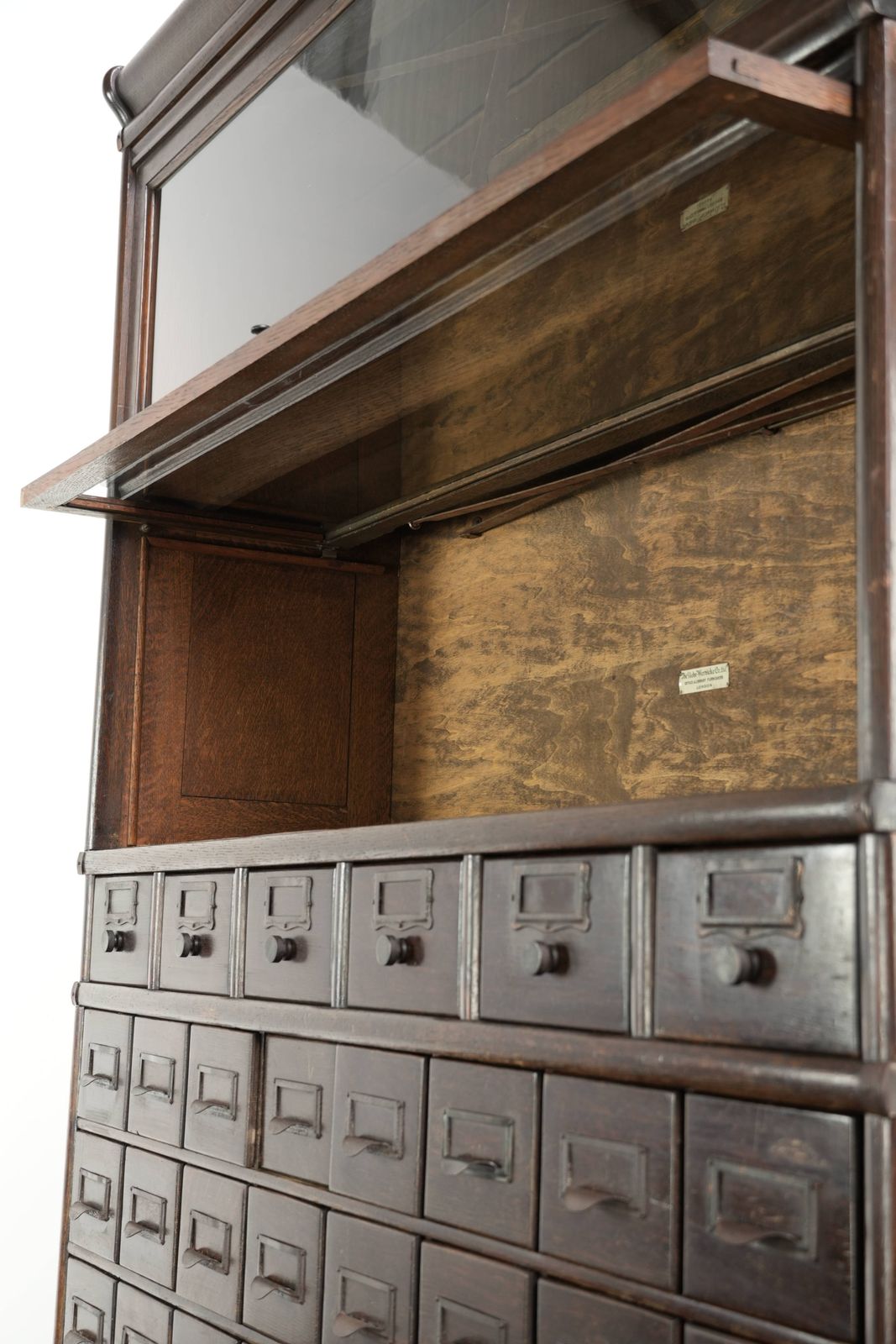 Uniek 19e-eeuws Globe Wernicke modulair notaris/kantoor/apotheek kabinet photo vinterior