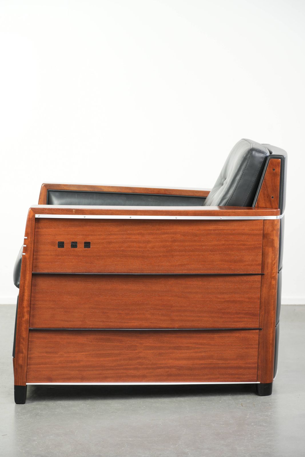 Zwarte Cowhide Leren Art Deco Fauteuil van Schuitema photo 2447.0