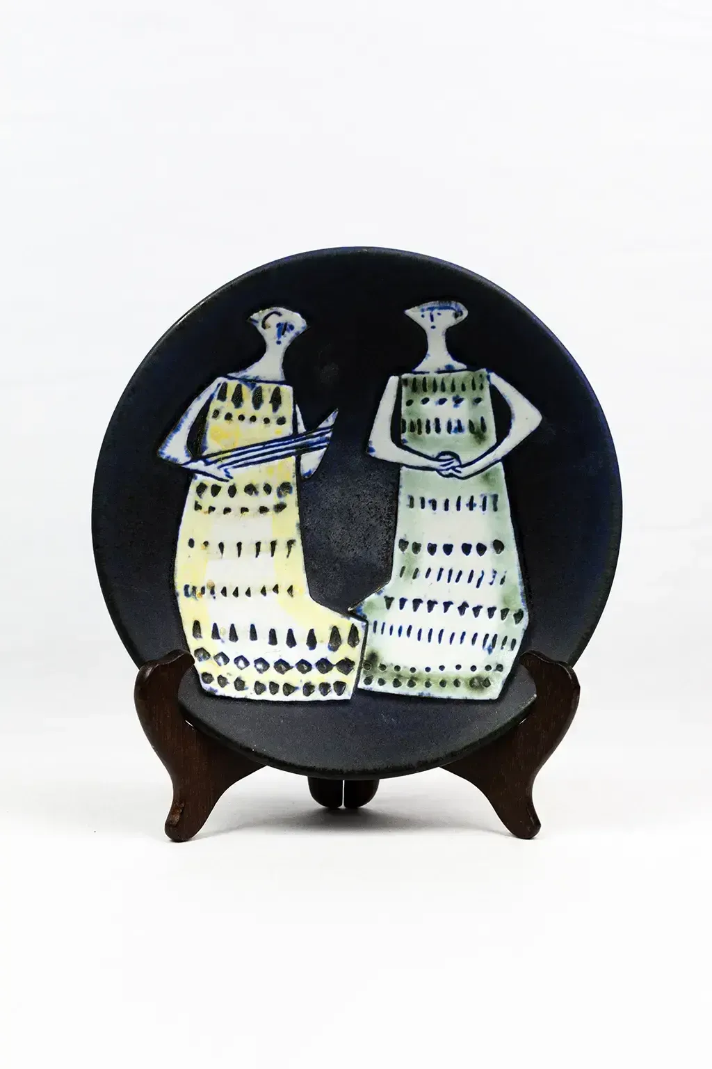 Lisa Larson - Geglazuurd keramisch bord "Variety" voor Gustavsberg, Zweden, ca. 1956 photo for sale