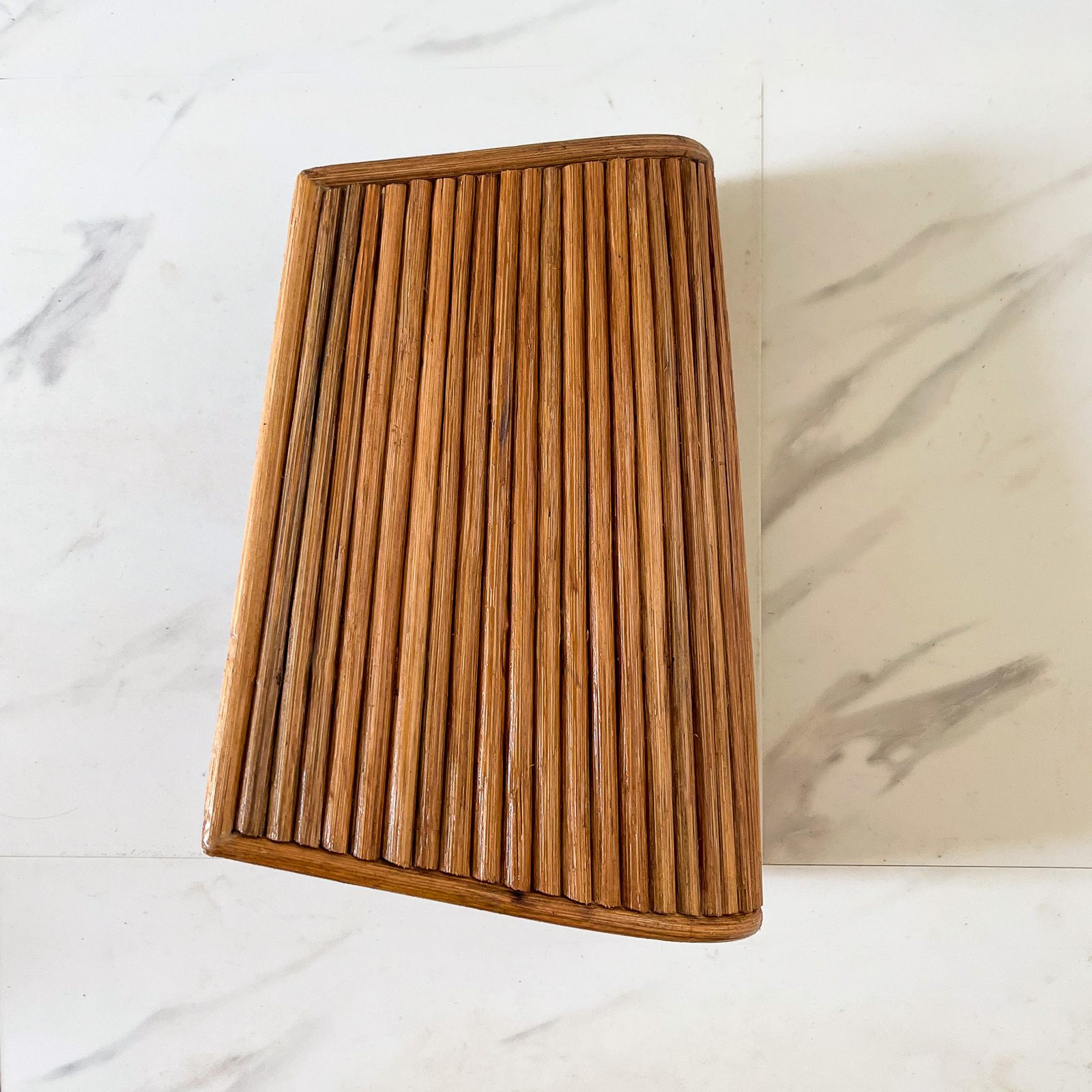 A Pair Of Pencil Reed Rattan Wall Sconce Lamp, Mid Century Modern photo for sale
