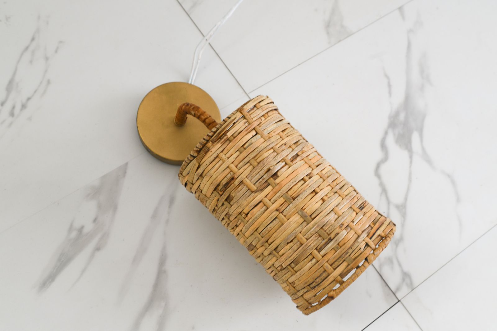Rotan Wandlamp Mid-Century Modern photo Verlichting